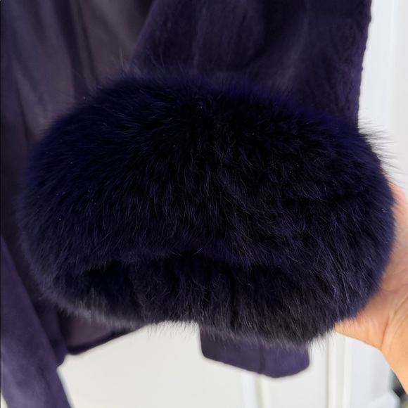 Purple 100% Real female mink fur coat Women's Coat - Picture 10 of 11